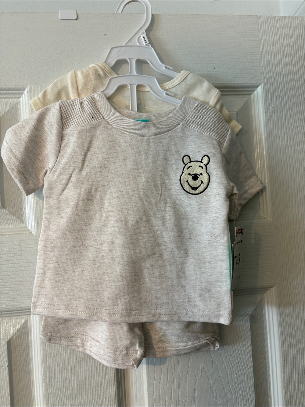 Disney Cream Winnie the Pooh Bodysuit & Taupe Shorts Set